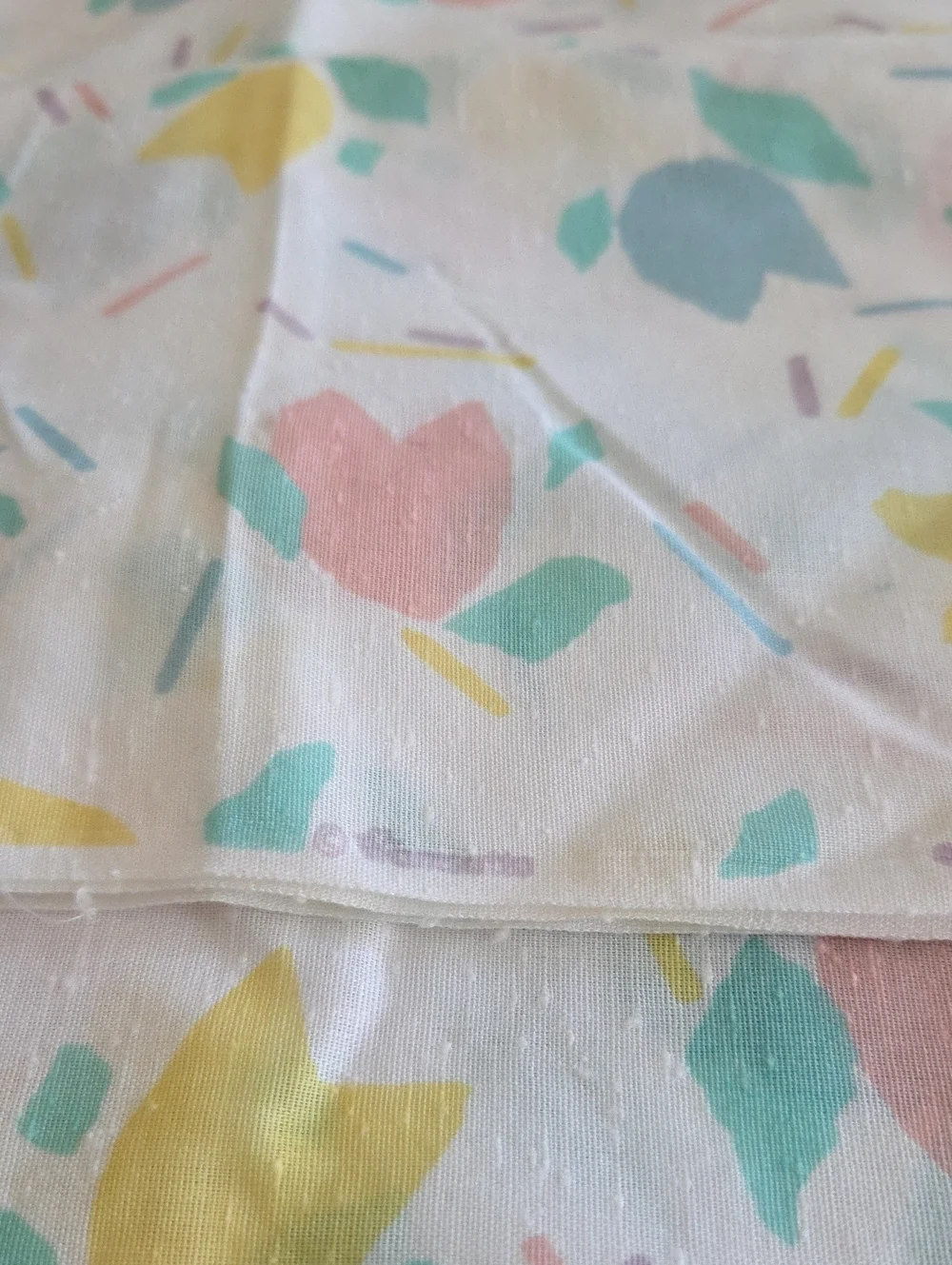 Super Rare Vintage Wamsutta Tulip Geometric Textured Cotton Sewing Fabric 2.1yds